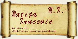 Matija Krnčević vizit kartica